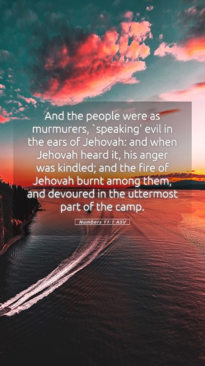 Picture 05 - Numbers 11:1 ASV Mobile Phone Wallpaper - And the people were as murmurers, `speaking' evil - Mobile Bible Verse Wallpaper