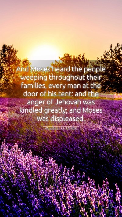 Picture 05 - Numbers 11:10 ASV Mobile Phone Wallpaper - And Moses heard the people weeping throughout - Mobile Bible Verse Wallpaper