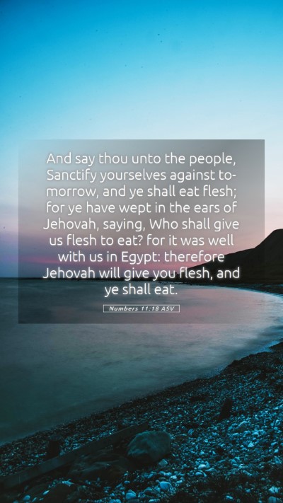 Picture 05 - Numbers 11:18 ASV Mobile Phone Wallpaper - And say thou unto the people, Sanctify yourselves - Mobile Bible Verse Wallpaper