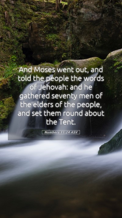 Picture 05 - Numbers 11:24 ASV Mobile Phone Wallpaper - And Moses went out, and told the people the words - Mobile Bible Verse Wallpaper