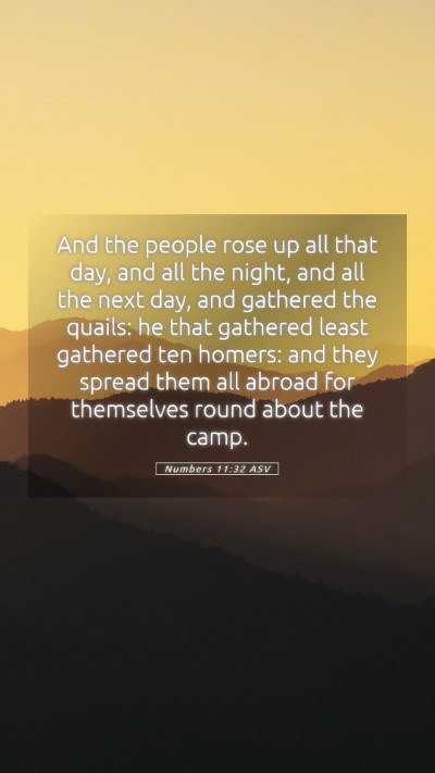 Picture 05 - Numbers 11:32 ASV Mobile Phone Wallpaper - And the people rose up all that day, and all the - Mobile Bible Verse Wallpaper