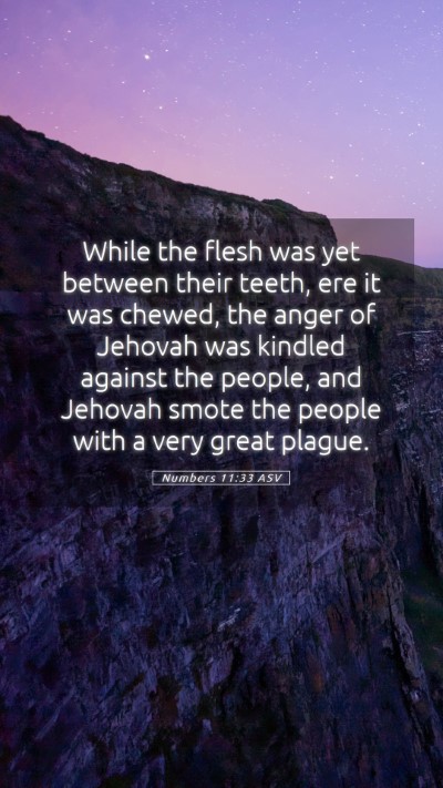 Picture 05 - Numbers 11:33 ASV Mobile Phone Wallpaper - While the flesh was yet between their teeth, ere - Mobile Bible Verse Wallpaper