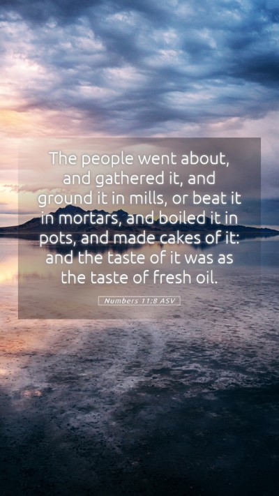 Picture 05 - Numbers 11:8 ASV Mobile Phone Wallpaper - The people went about, and gathered it, and - Mobile Bible Verse Wallpaper