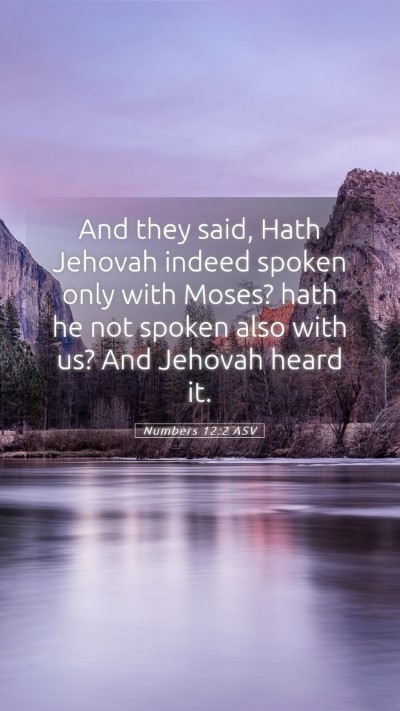 Picture 05 - Numbers 12:2 ASV Mobile Phone Wallpaper - And they said, Hath Jehovah indeed spoken only - Mobile Bible Verse Wallpaper
