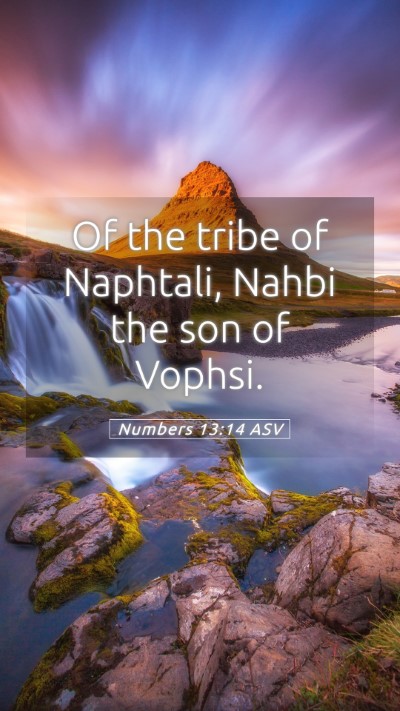 Picture 05 - Numbers 13:14 ASV Mobile Phone Wallpaper - Of the tribe of Naphtali, Nahbi the son of - Mobile Bible Verse Wallpaper