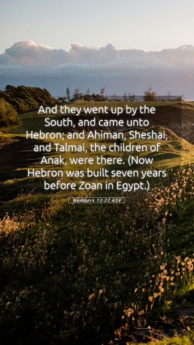 Picture 05 - Numbers 13:22 ASV Mobile Phone Wallpaper - And they went up by the South, and came unto - Mobile Bible Verse Wallpaper