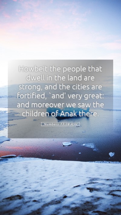 Picture 05 - Numbers 13:28 ASV Mobile Phone Wallpaper - Howbeit the people that dwell in the land are - Mobile Bible Verse Wallpaper