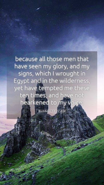 Picture 05 - Numbers 14:22 ASV Mobile Phone Wallpaper - because all those men that have seen my glory, - Mobile Bible Verse Wallpaper