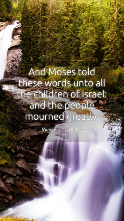 Picture 05 - Numbers 14:39 ASV Mobile Phone Wallpaper - And Moses told these words unto all the children - Mobile Bible Verse Wallpaper