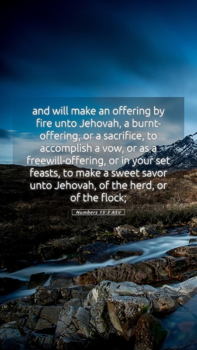Picture 05 - Numbers 15:3 ASV Mobile Phone Wallpaper - and will make an offering by fire unto Jehovah, a - Mobile Bible Verse Wallpaper