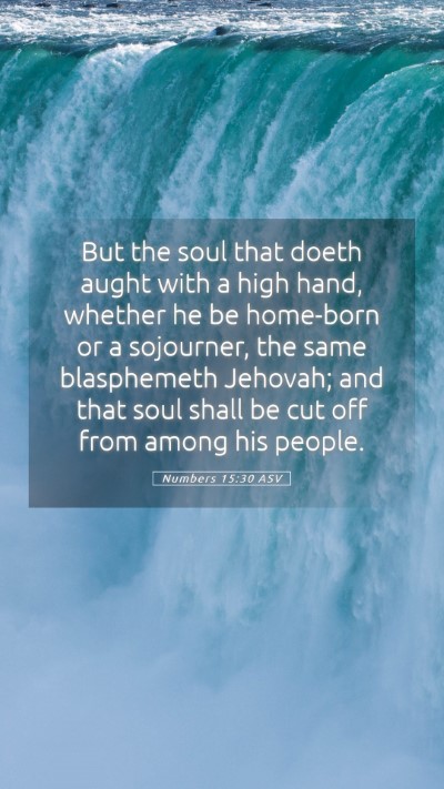 Picture 05 - Numbers 15:30 ASV Mobile Phone Wallpaper - But the soul that doeth aught with a high hand, - Mobile Bible Verse Wallpaper