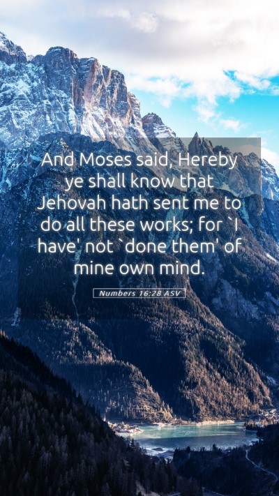 Picture 05 - Numbers 16:28 ASV Mobile Phone Wallpaper - And Moses said, Hereby ye shall know that Jehovah - Mobile Bible Verse Wallpaper