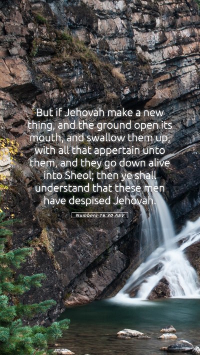 Picture 05 - Numbers 16:30 ASV Mobile Phone Wallpaper - But if Jehovah make a new thing, and the ground - Mobile Bible Verse Wallpaper