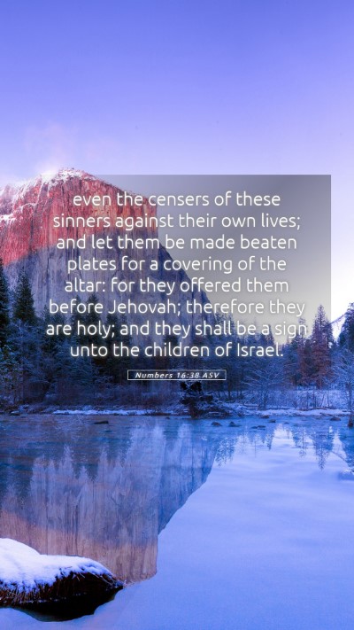 Picture 05 - Numbers 16:38 ASV Mobile Phone Wallpaper - even the censers of these sinners against their - Mobile Bible Verse Wallpaper