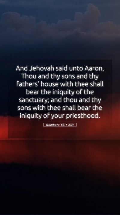 Picture 05 - Numbers 18:1 ASV Mobile Phone Wallpaper - And Jehovah said unto Aaron, Thou and thy sons - Mobile Bible Verse Wallpaper
