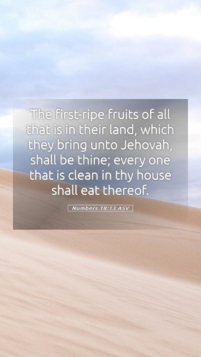 Picture 05 - Numbers 18:13 ASV Mobile Phone Wallpaper - The first-ripe fruits of all that is in their - Mobile Bible Verse Wallpaper