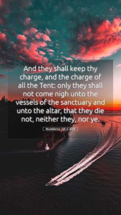 Picture 05 - Numbers 18:3 ASV Mobile Phone Wallpaper - And they shall keep thy charge, and the charge of - Mobile Bible Verse Wallpaper