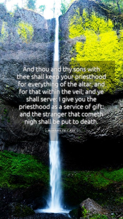 Picture 05 - Numbers 18:7 ASV Mobile Phone Wallpaper - And thou and thy sons with thee shall keep your - Mobile Bible Verse Wallpaper