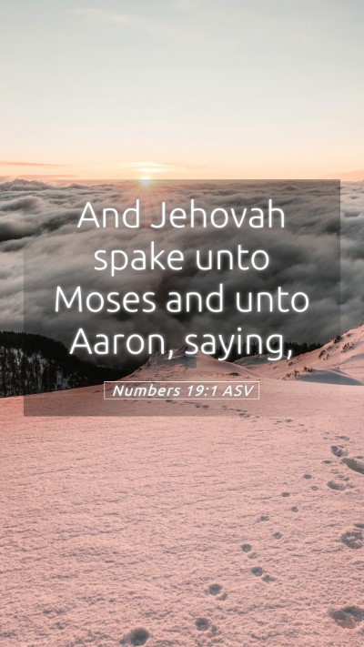 Picture 05 - Numbers 19:1 ASV Mobile Phone Wallpaper - And Jehovah spake unto Moses and unto Aaron, - Mobile Bible Verse Wallpaper