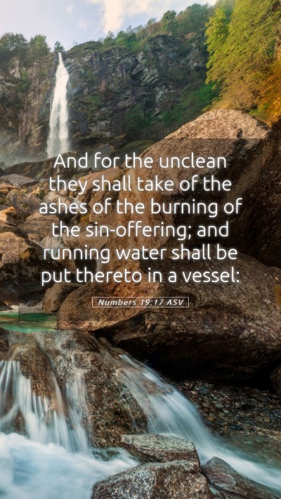 Picture 05 - Numbers 19:17 ASV Mobile Phone Wallpaper - And for the unclean they shall take of the ashes - Mobile Bible Verse Wallpaper
