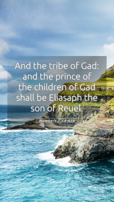 Picture 05 - Numbers 2:14 ASV Mobile Phone Wallpaper - And the tribe of Gad: and the prince of the - Mobile Bible Verse Wallpaper