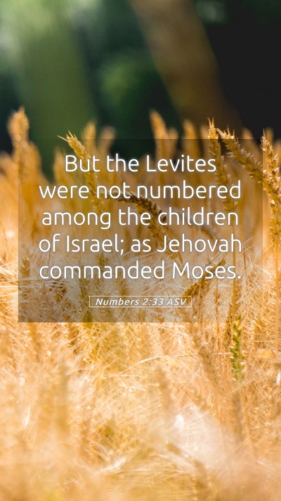 Picture 05 - Numbers 2:33 ASV Mobile Phone Wallpaper - But the Levites were not numbered among the - Mobile Bible Verse Wallpaper