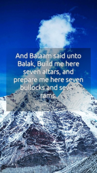 Picture 05 - Numbers 23:1 ASV Mobile Phone Wallpaper - And Balaam said unto Balak, Build me here seven - Mobile Bible Verse Wallpaper