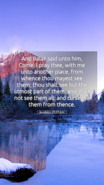 Picture 05 - Numbers 23:13 ASV Mobile Phone Wallpaper - And Balak said unto him, Come, I pray thee, with - Mobile Bible Verse Wallpaper