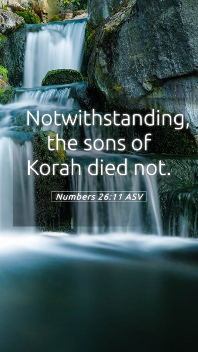 Picture 05 - Numbers 26:11 ASV Mobile Phone Wallpaper - Notwithstanding, the sons of Korah died - Mobile Bible Verse Wallpaper