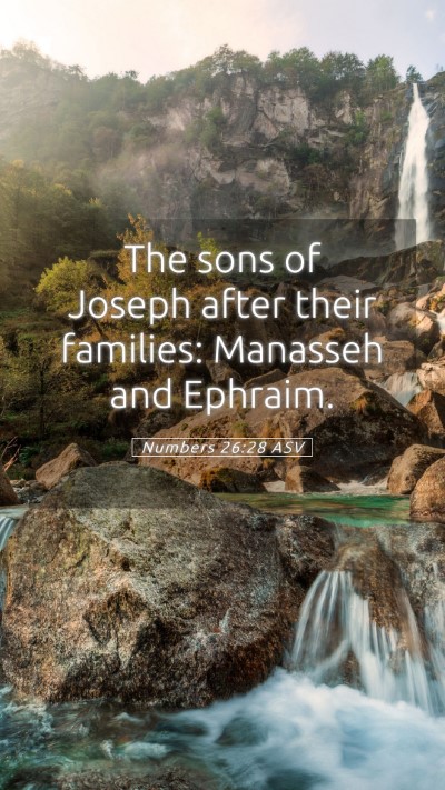 Picture 05 - Numbers 26:28 ASV Mobile Phone Wallpaper - The sons of Joseph after their families: Manasseh - Mobile Bible Verse Wallpaper