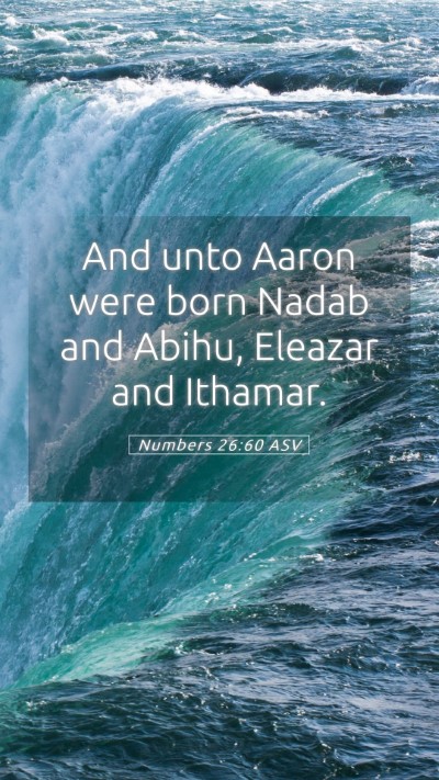 Picture 05 - Numbers 26:60 ASV Mobile Phone Wallpaper - And unto Aaron were born Nadab and Abihu, Eleazar - Mobile Bible Verse Wallpaper