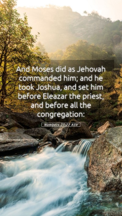Picture 05 - Numbers 27:22 ASV Mobile Phone Wallpaper - And Moses did as Jehovah commanded him; and he - Mobile Bible Verse Wallpaper