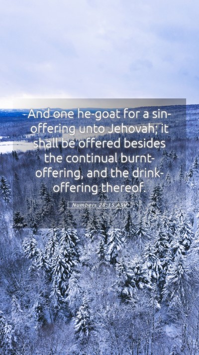 Picture 05 - Numbers 28:15 ASV Mobile Phone Wallpaper - And one he-goat for a sin-offering unto Jehovah; - Mobile Bible Verse Wallpaper