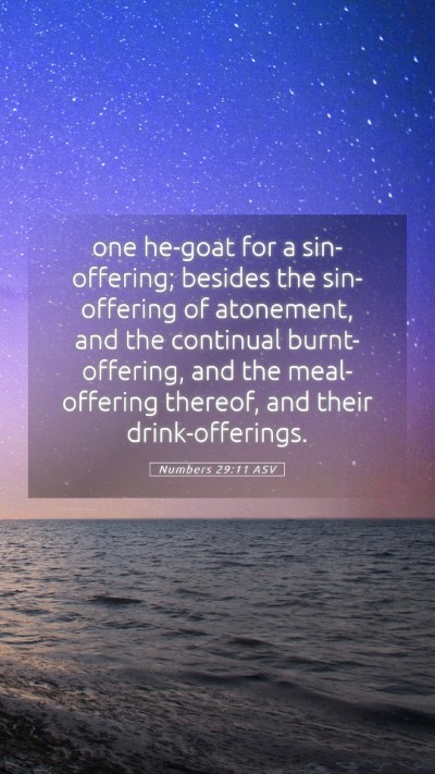 Picture 05 - Numbers 29:11 ASV Mobile Phone Wallpaper - one he-goat for a sin-offering; besides the - Mobile Bible Verse Wallpaper