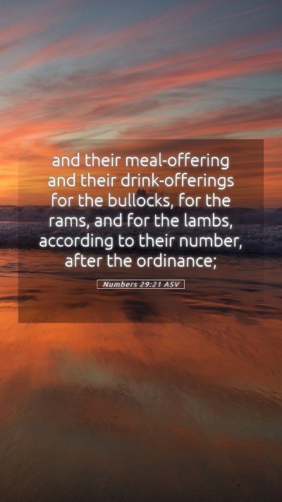 Picture 05 - Numbers 29:21 ASV Mobile Phone Wallpaper - and their meal-offering and their drink-offerings - Mobile Bible Verse Wallpaper