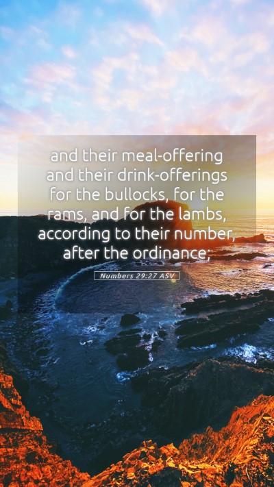 Picture 05 - Numbers 29:27 ASV Mobile Phone Wallpaper - and their meal-offering and their drink-offerings - Mobile Bible Verse Wallpaper