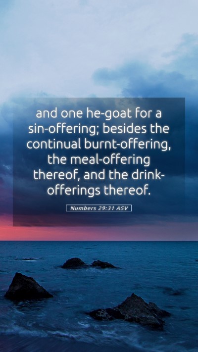 Picture 05 - Numbers 29:31 ASV Mobile Phone Wallpaper - and one he-goat for a sin-offering; besides the - Mobile Bible Verse Wallpaper