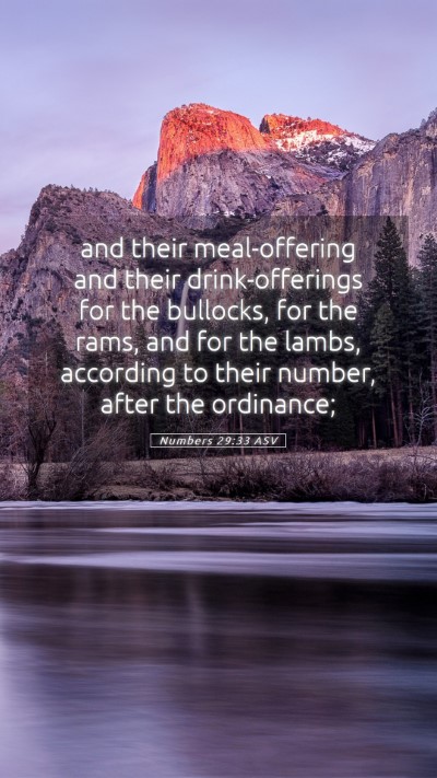 Picture 05 - Numbers 29:33 ASV Mobile Phone Wallpaper - and their meal-offering and their drink-offerings - Mobile Bible Verse Wallpaper