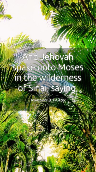 Picture 05 - Numbers 3:14 ASV Mobile Phone Wallpaper - And Jehovah spake unto Moses in the wilderness of - Mobile Bible Verse Wallpaper