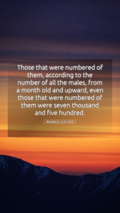 Picture 05 - Numbers 3:22 ASV Mobile Phone Wallpaper - Those that were numbered of them, according to - Mobile Bible Verse Wallpaper