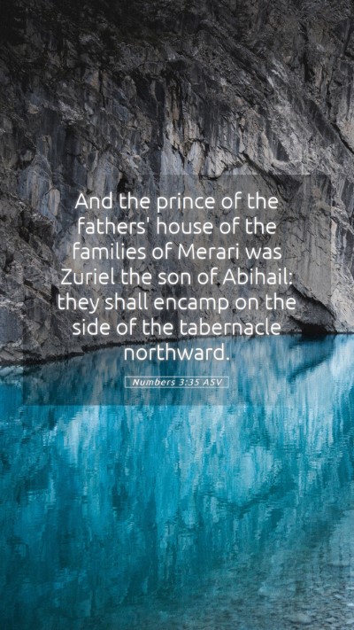 Picture 05 - Numbers 3:35 ASV Mobile Phone Wallpaper - And the prince of the fathers' house of the - Mobile Bible Verse Wallpaper