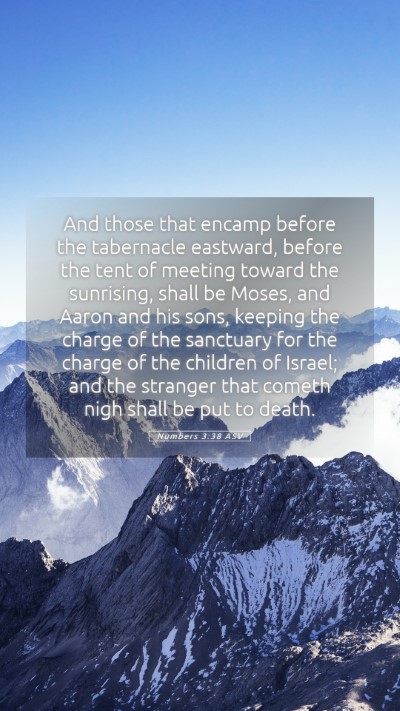 Picture 05 - Numbers 3:38 ASV Mobile Phone Wallpaper - And those that encamp before the tabernacle - Mobile Bible Verse Wallpaper