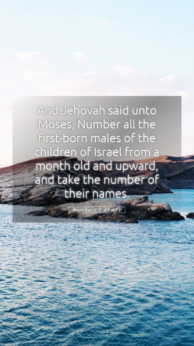 Picture 05 - Numbers 3:40 ASV Mobile Phone Wallpaper - And Jehovah said unto Moses, Number all the - Mobile Bible Verse Wallpaper