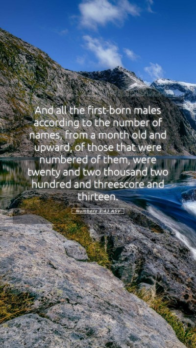 Picture 05 - Numbers 3:43 ASV Mobile Phone Wallpaper - And all the first-born males according to the - Mobile Bible Verse Wallpaper
