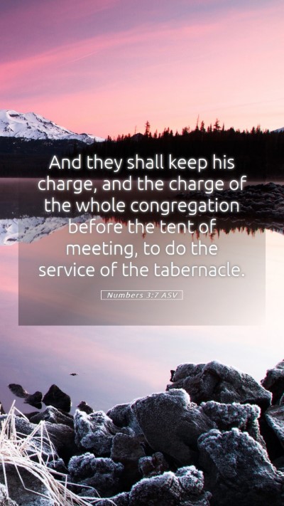 Picture 05 - Numbers 3:7 ASV Mobile Phone Wallpaper - And they shall keep his charge, and the charge of - Mobile Bible Verse Wallpaper