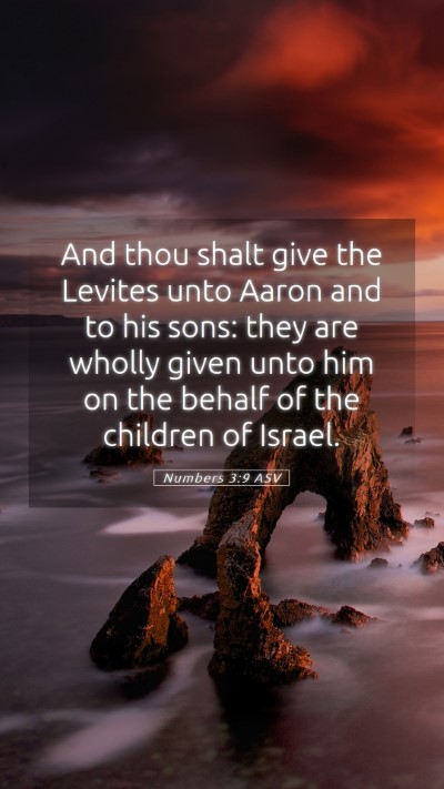 Picture 05 - Numbers 3:9 ASV Mobile Phone Wallpaper - And thou shalt give the Levites unto Aaron and to - Mobile Bible Verse Wallpaper