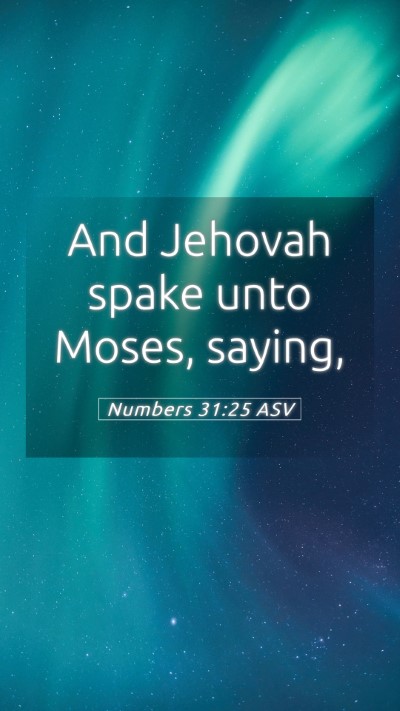 Picture 05 - Numbers 31:25 ASV Mobile Phone Wallpaper - And Jehovah spake unto Moses, - Mobile Bible Verse Wallpaper