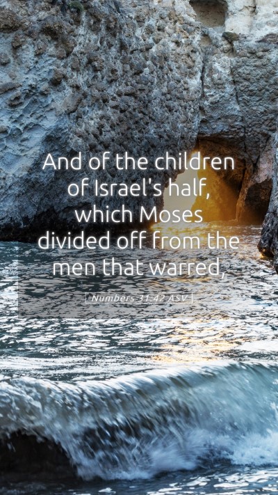 Picture 05 - Numbers 31:42 ASV Mobile Phone Wallpaper - And of the children of Israel's half, which Moses - Mobile Bible Verse Wallpaper