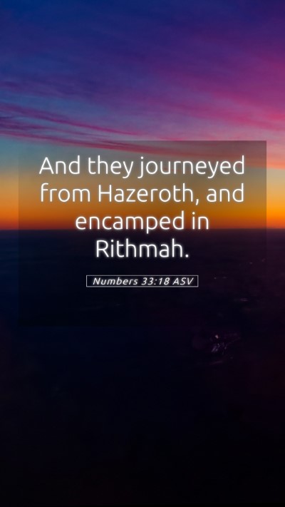 Picture 05 - Numbers 33:18 ASV Mobile Phone Wallpaper - And they journeyed from Hazeroth, and encamped in - Mobile Bible Verse Wallpaper