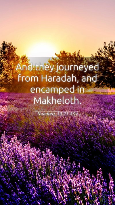 Picture 05 - Numbers 33:25 ASV Mobile Phone Wallpaper - And they journeyed from Haradah, and encamped in - Mobile Bible Verse Wallpaper